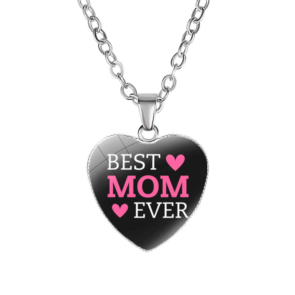 Wholesale  Mom's Love MOM Heart Pendant Necklace