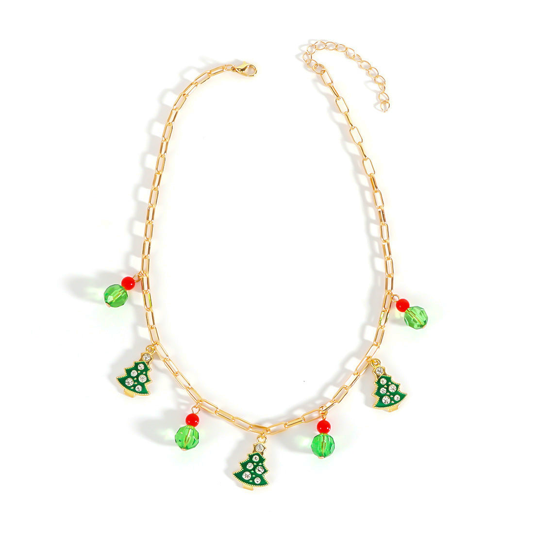 Wholesale Christmas Necklace  Chain Red Green White Beaded Necklaces