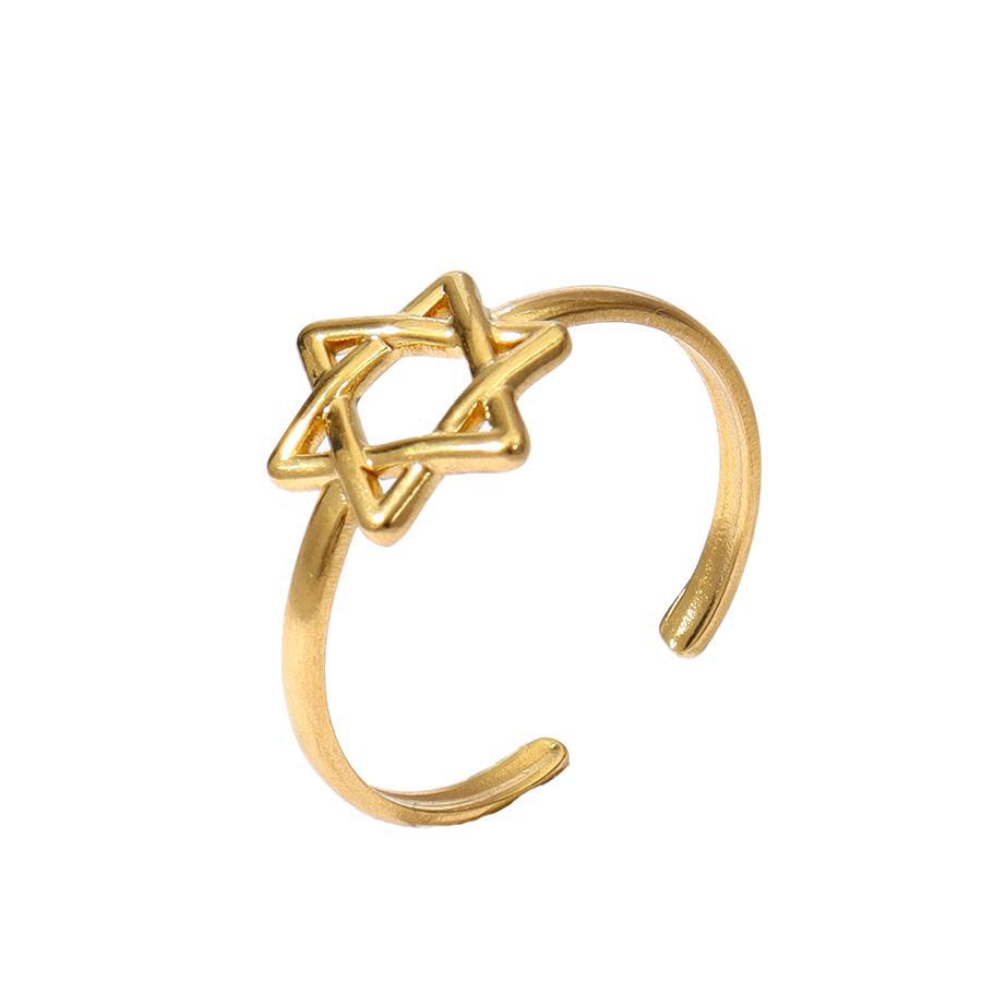 Wholesale Leaf Love Stainless Steel Ring 18k Gold Plated Rings ACC-RS-MuC005