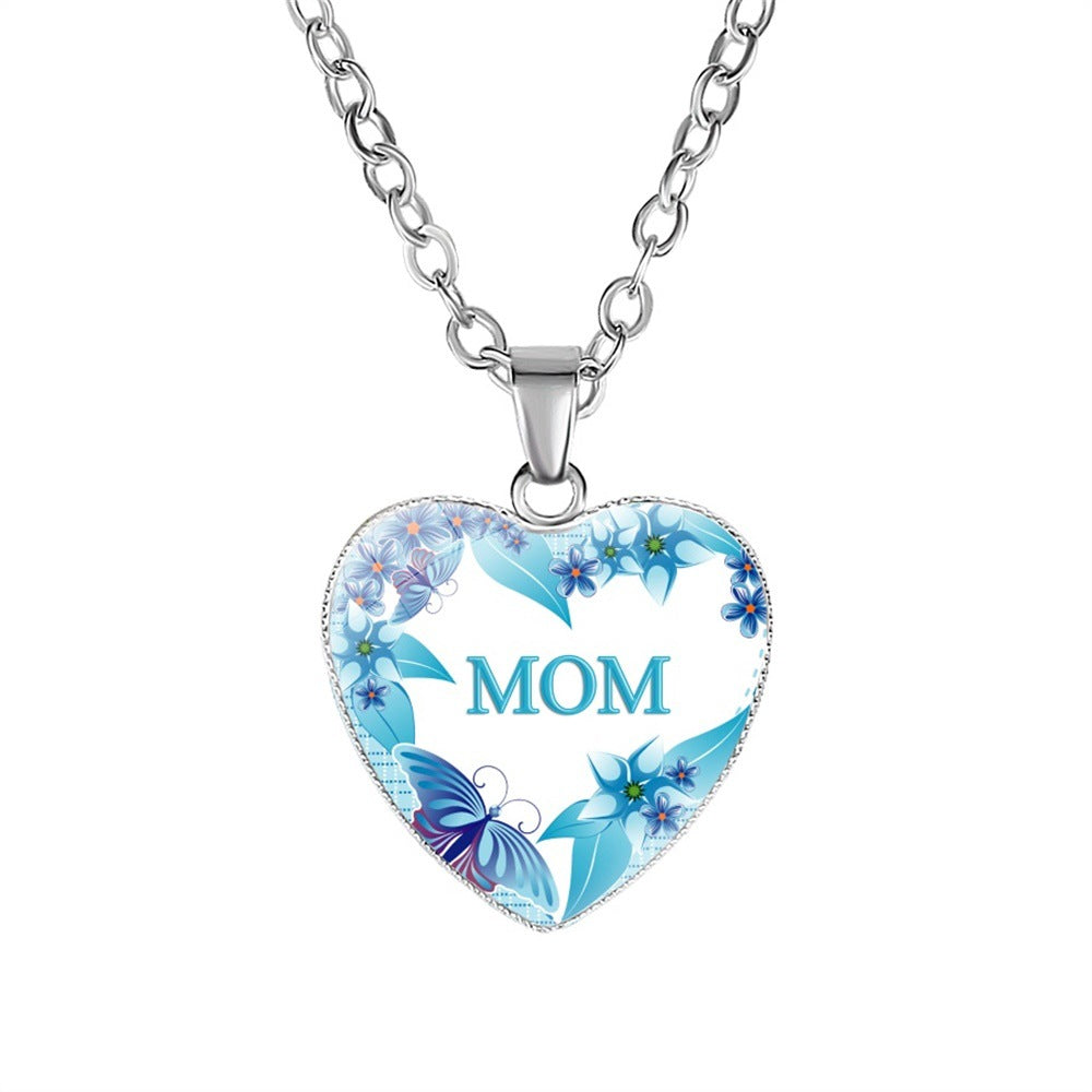 Wholesale  Mom's Love MOM Heart Pendant Necklace