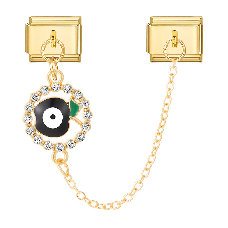 Wholesale Italian Charm Bracelet 9mm DIY Splicing Double Pendant  Stainless Steel Composable Bracelet