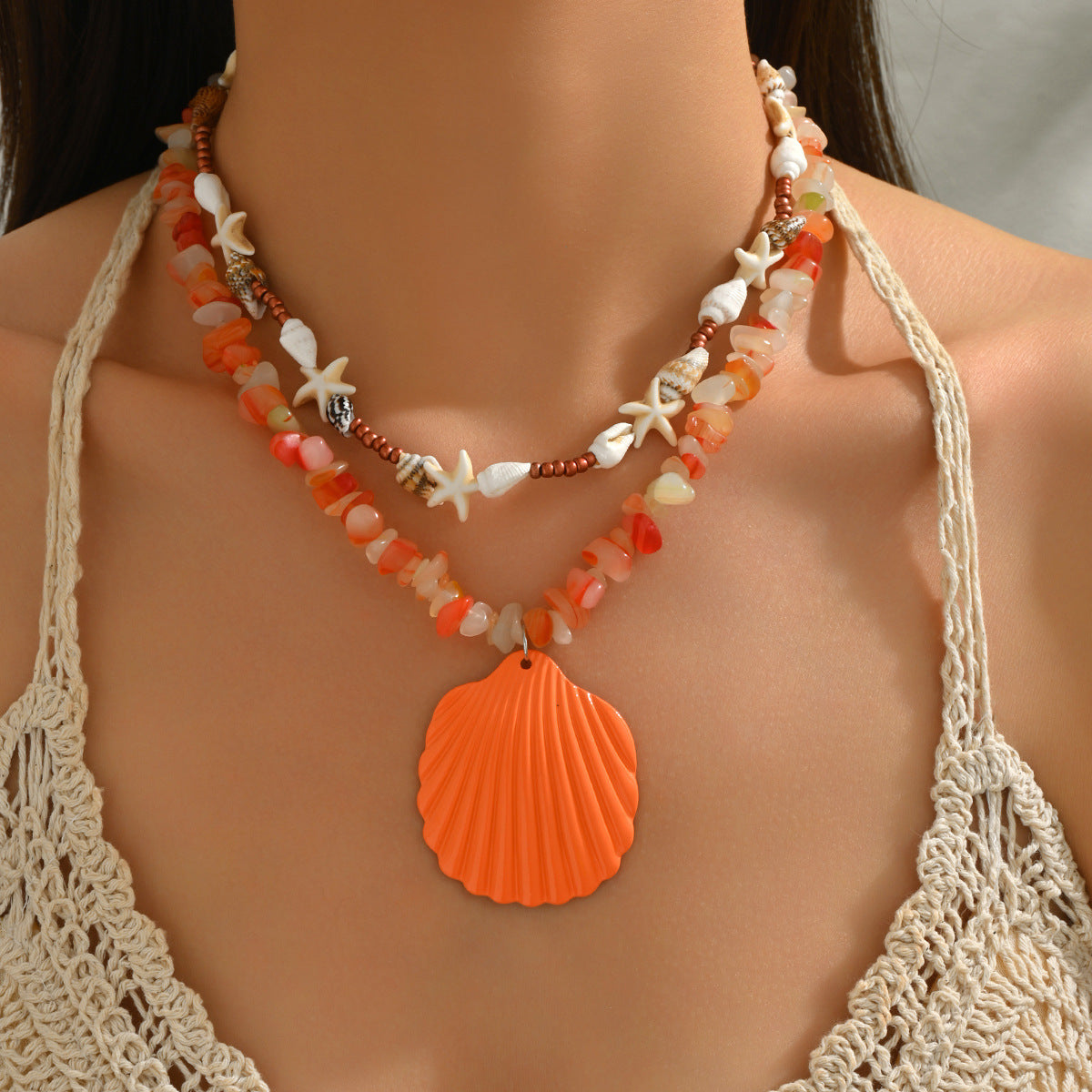 Wholesale Resort Style Exaggerated Shell Necklace