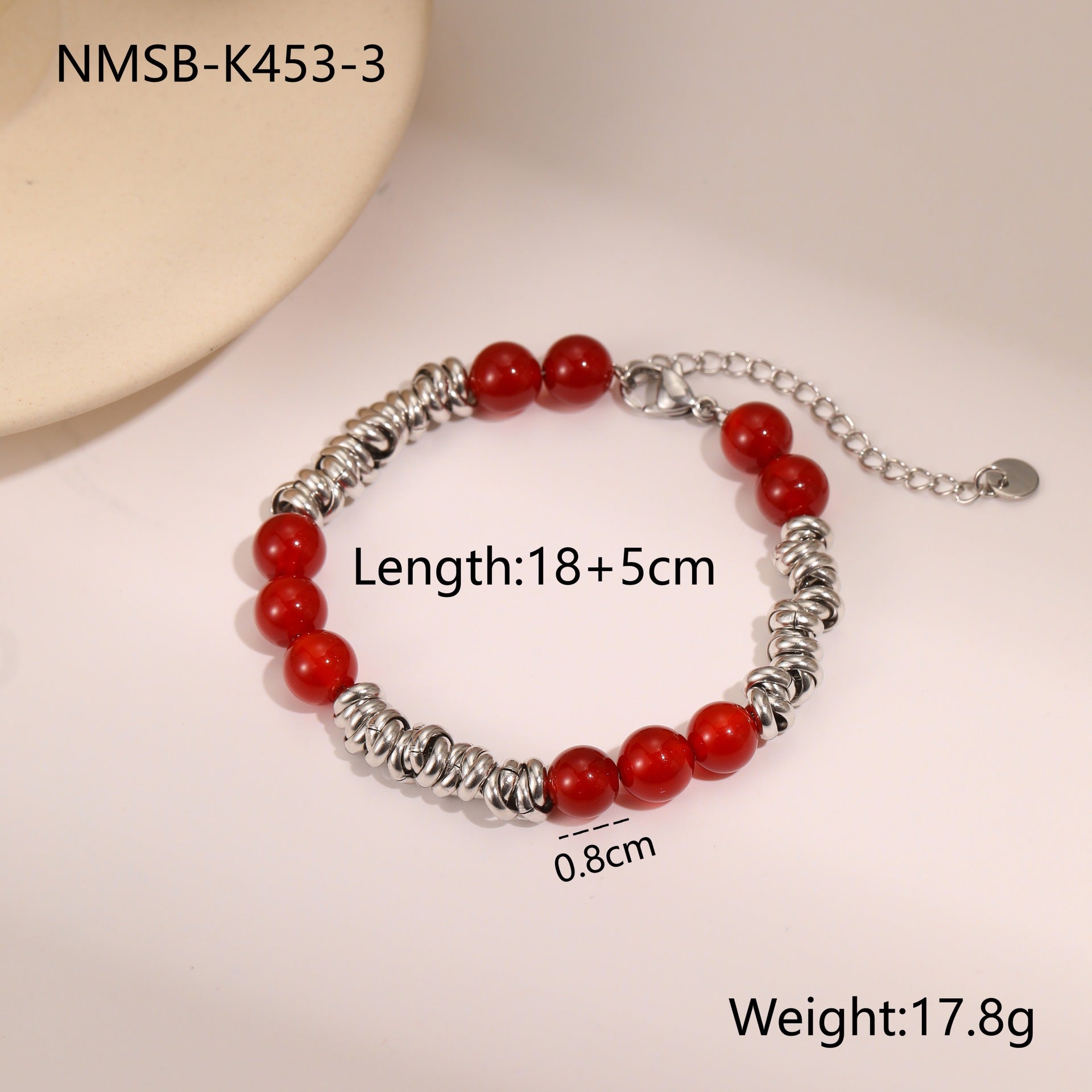 Wholesale Natural stone stainless steel bracelet