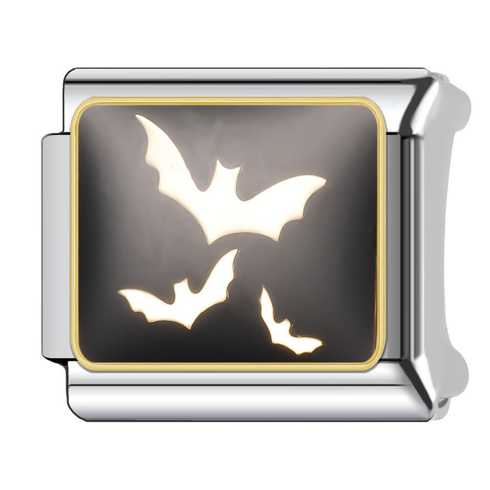 Wholesale Italian Charm Bracelet 9mm DIY Splicing Halloween Series Stainless Steel Composable Bracelet