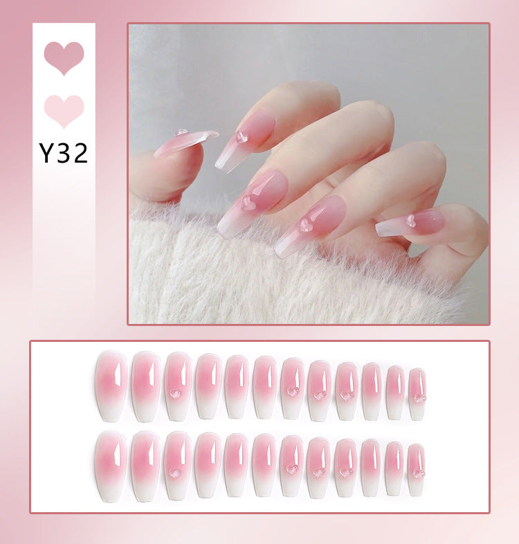 Wholesale 24 Pieces/box Diamond Butterfly Glitter Nail Art Press-on Nails Kits Nail Stickers ACC-NS-DiNa002