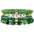 Wholesale St. Patrick's Day Green Stackable Clay Soft Pottery Beaded Stretch Bracelet