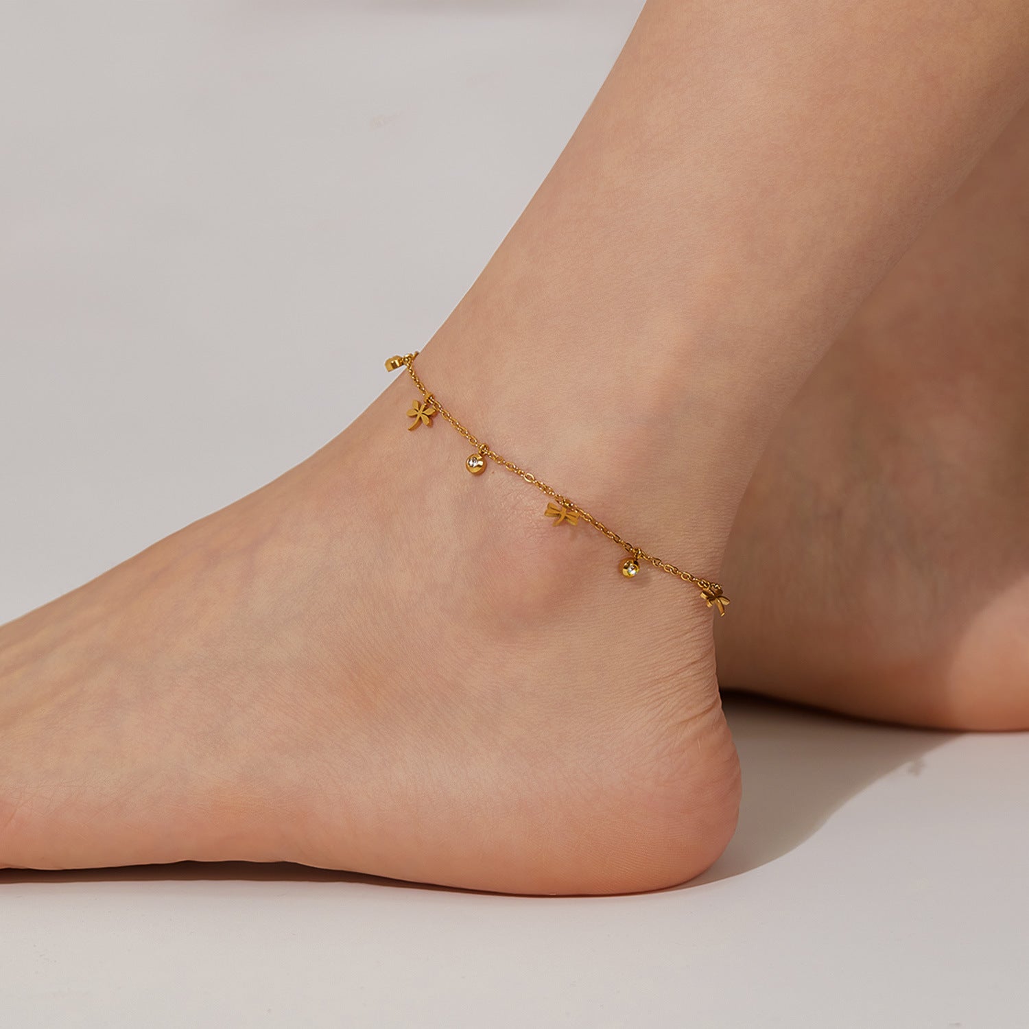 Wholesale  Diamond Embedded Stainless Steel Women's Foot Jewelry