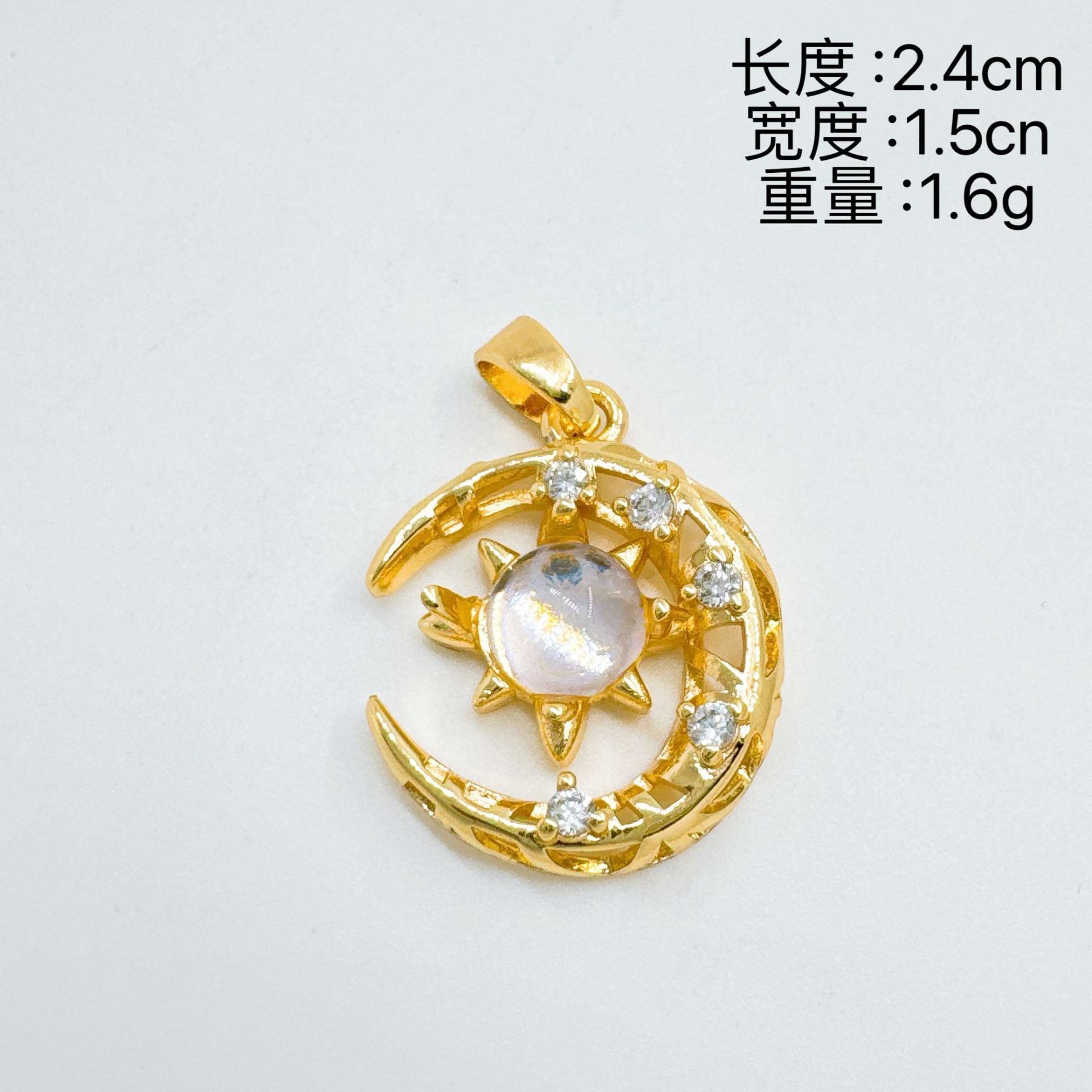 Wholesale Hip-Hop Ins Style Gold Plated Zircon Pendant Necklace for Women Fashion Accessory Boutique Resale