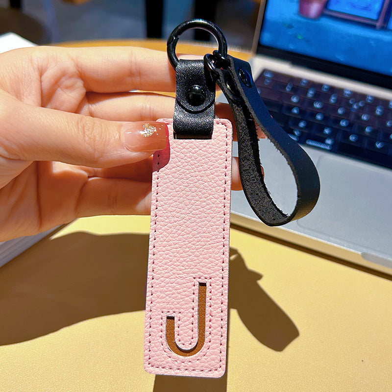 Wholesale Leather 26 Letter Keychain Chic Car Key Accessory Decorative Bag Charm