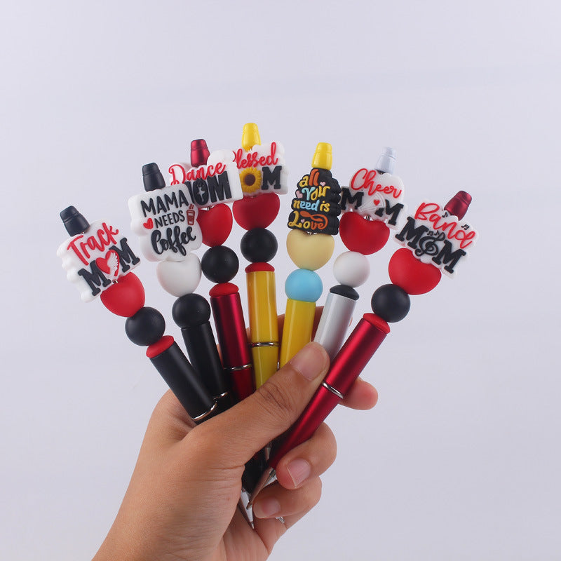 Wholesale Creative Cartoon Mom Series Silicone Beaded Ballpoint Pen