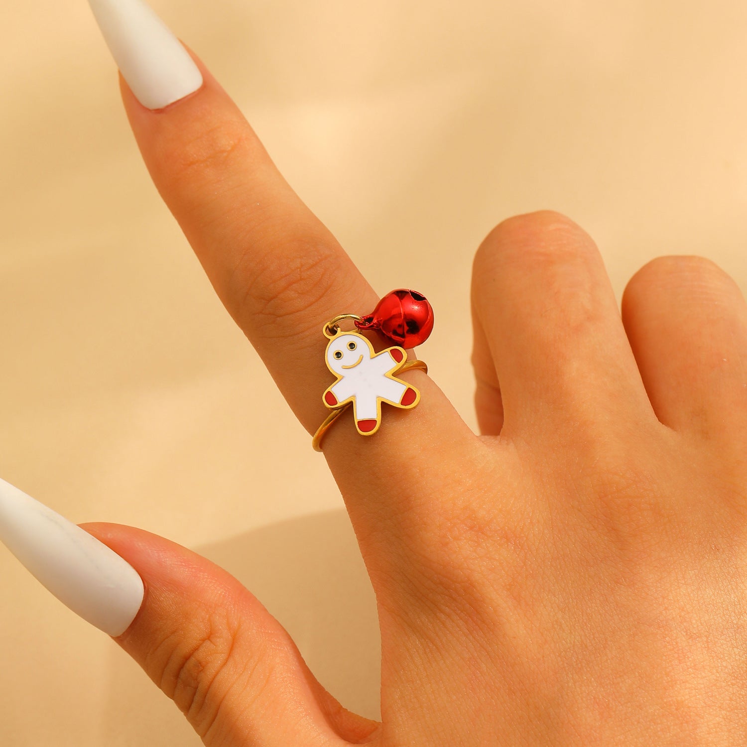 Wholesale Christmas series stainless steel open ring