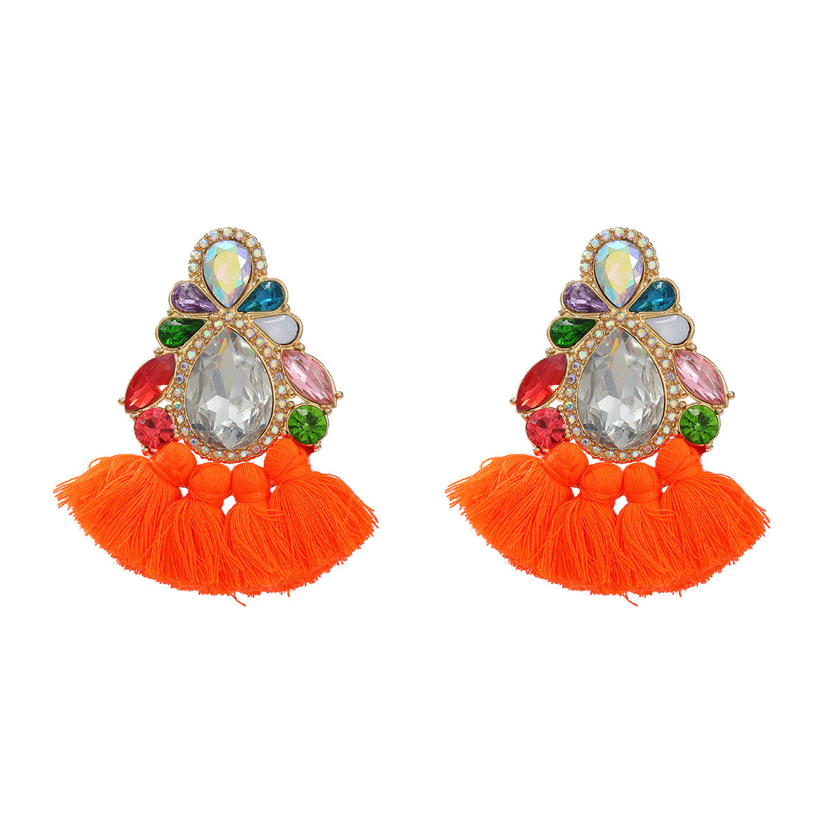 Wholesale Colored Diamond Earrings Tassel Earrings Bohemian ACC-ES-JL032