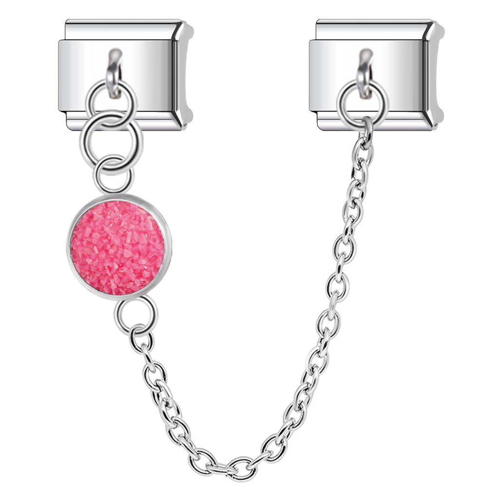 Wholesale Italian Charm Bracelet 9mm DIY Splicing Shiny Pendant Stainless Steel Composable Bracelet