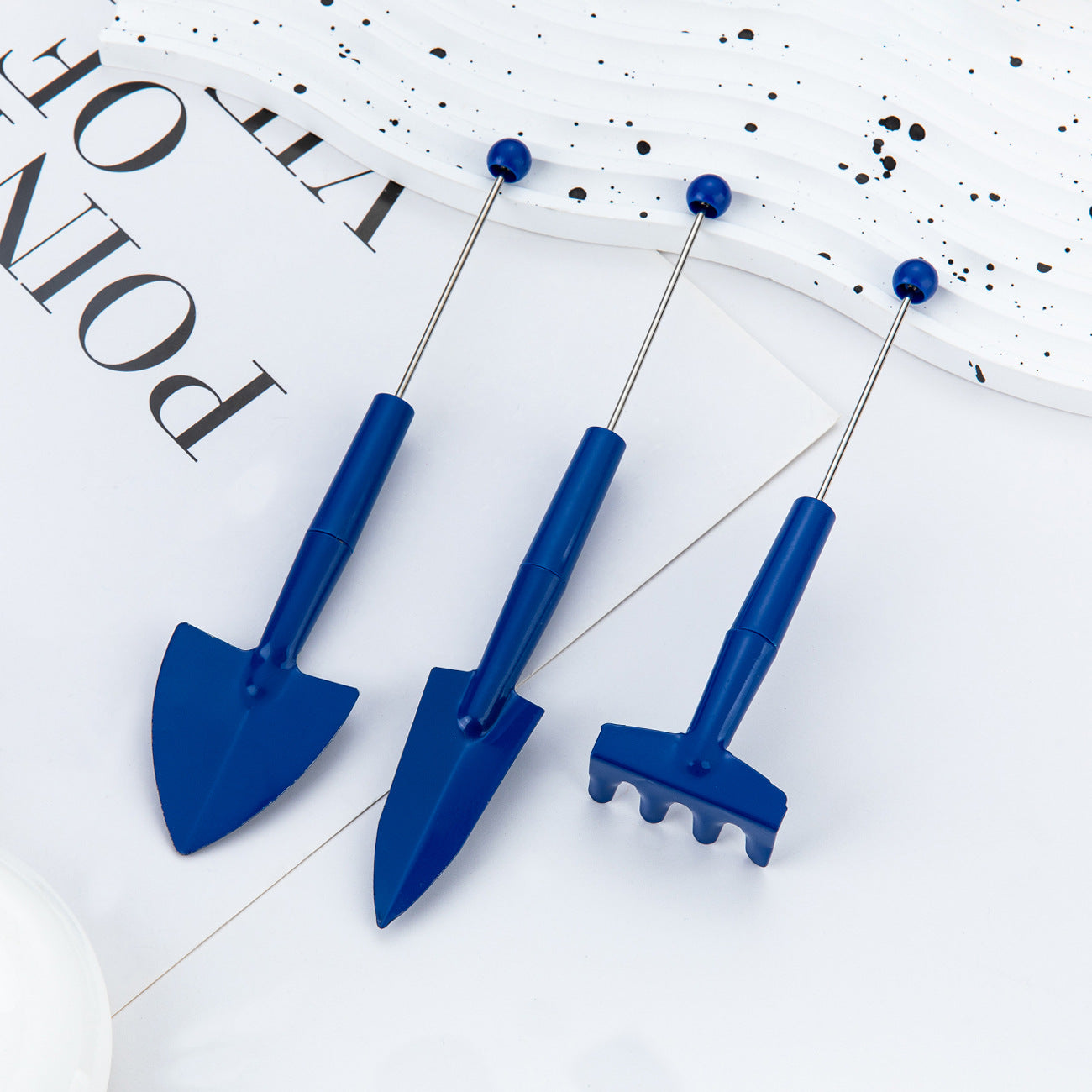 Wholesale DIY Beadable Mini Garden Tools Set Macaron Color DIY Beaded RoseFlower Succulent Plants Tools