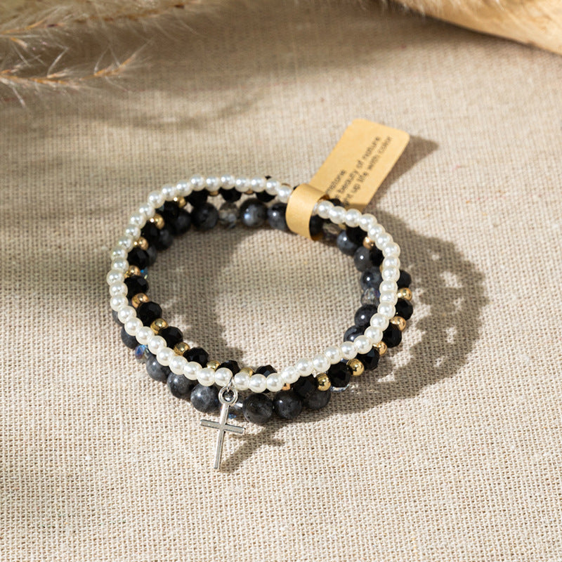 Wholesale Bohemian Color Stone  Multi-Layer Stacked Bracelet