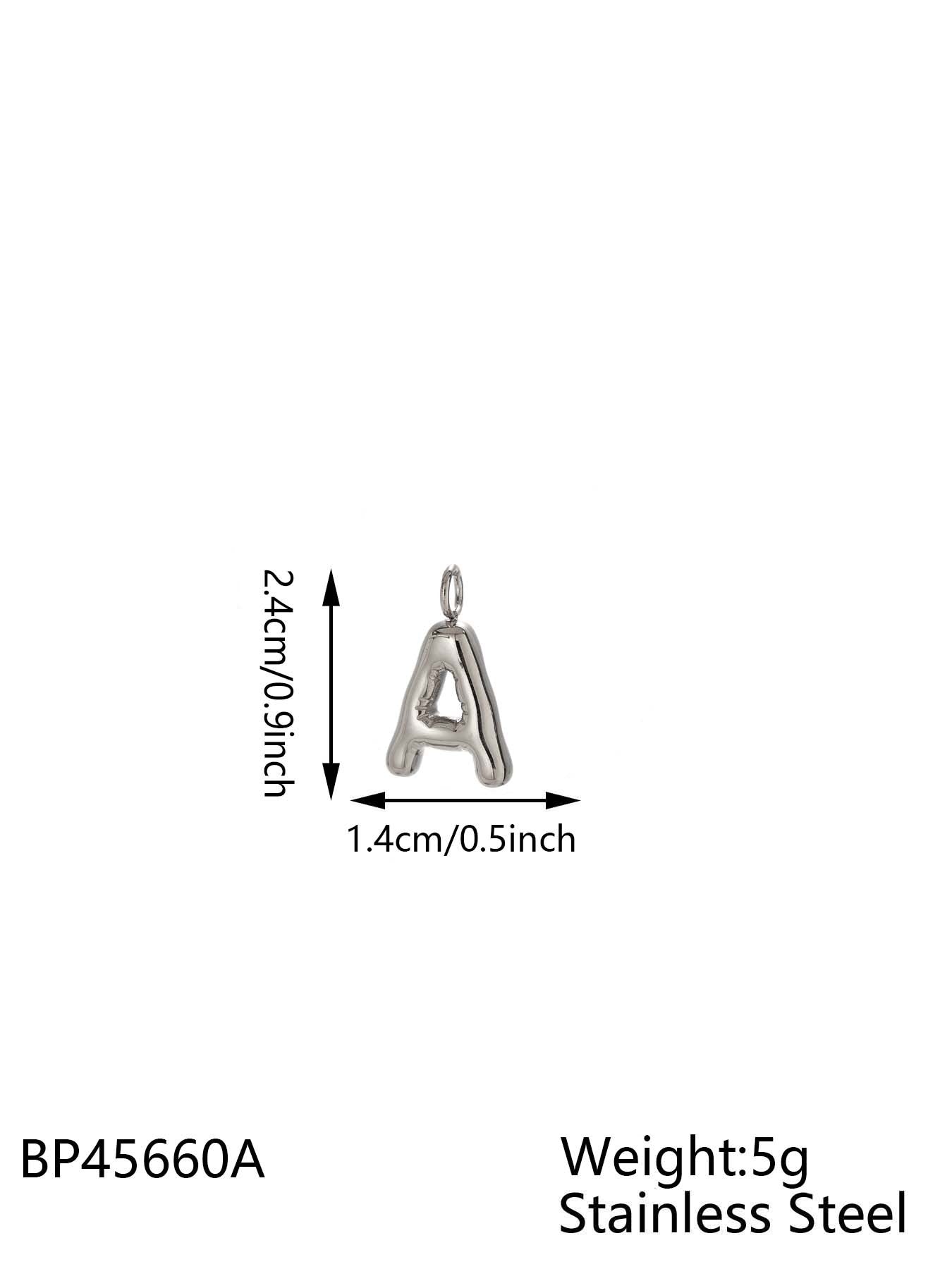 Wholesale Stainless steel bubble 26 letter pendant