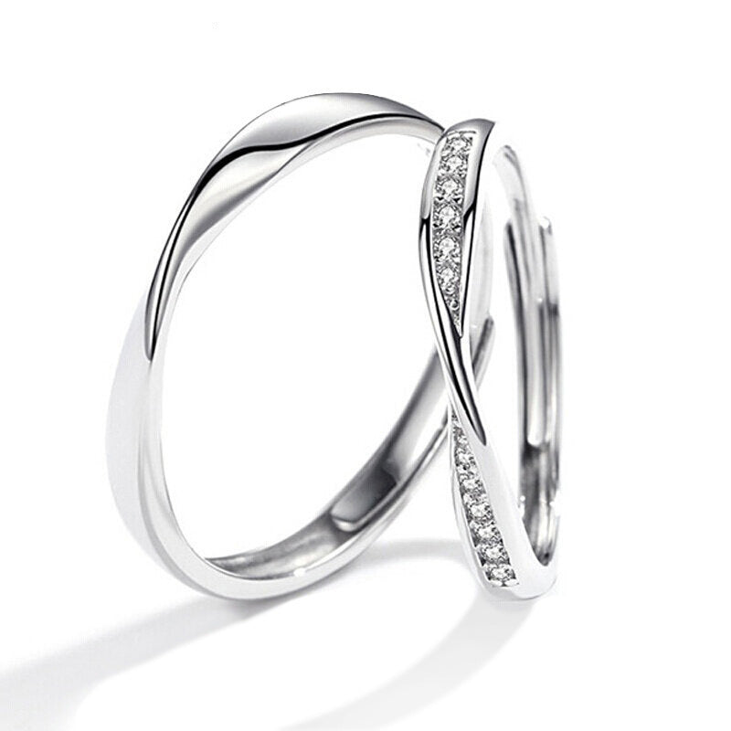 Wholesale Couple' s silver-plated open ring
