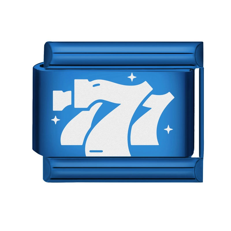 Wholesale Italian Charm Bracelet 9mm DIY Splicing Blue Series Stainless Steel Composable Bracelet