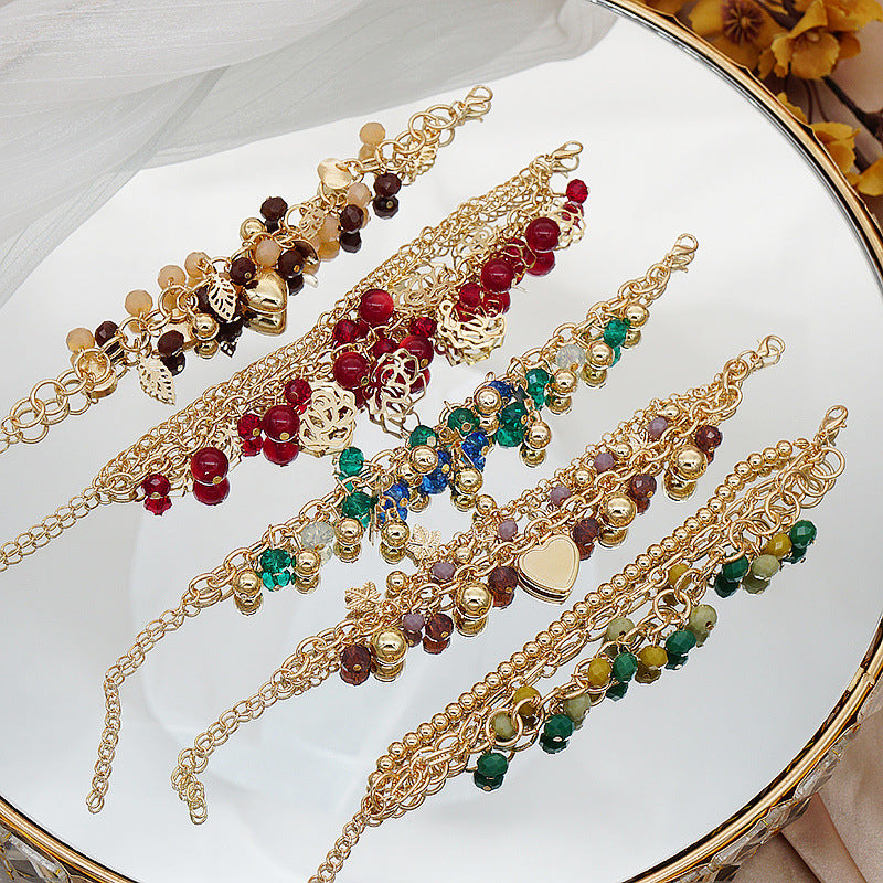 Wholesale Bohemian Heart Flower Multi-Layer Beaded Bracelet Jewelry Accessory for Boutique Resale