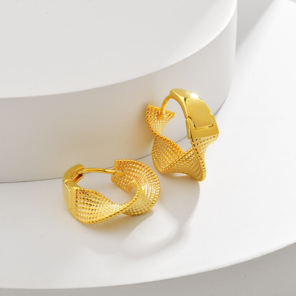 Wholesale Twisted Ring Design Personalized Earrings