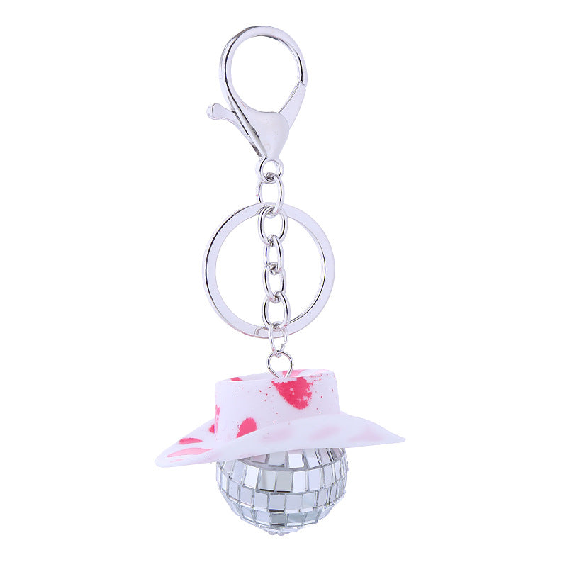 Wholesale Cowboy Hat Disco Mirror Ball Keychain ACC-KC-CT001