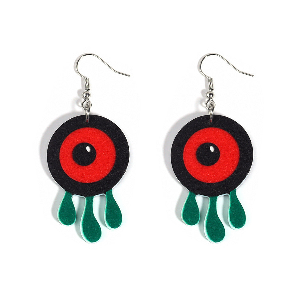 Wholesale Halloween Hat Ghost Cyclops Personalized Exaggerated Acrylic Earrings