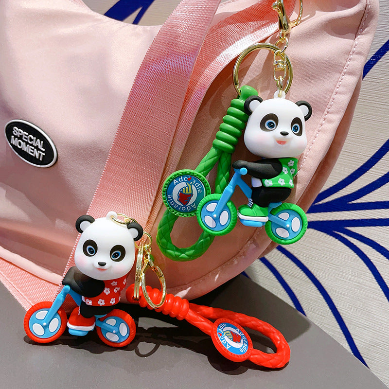Wholesale Cartoon Cycling Panda PVC Keychain Cute Keychain ACC-KC-ShuoT015
