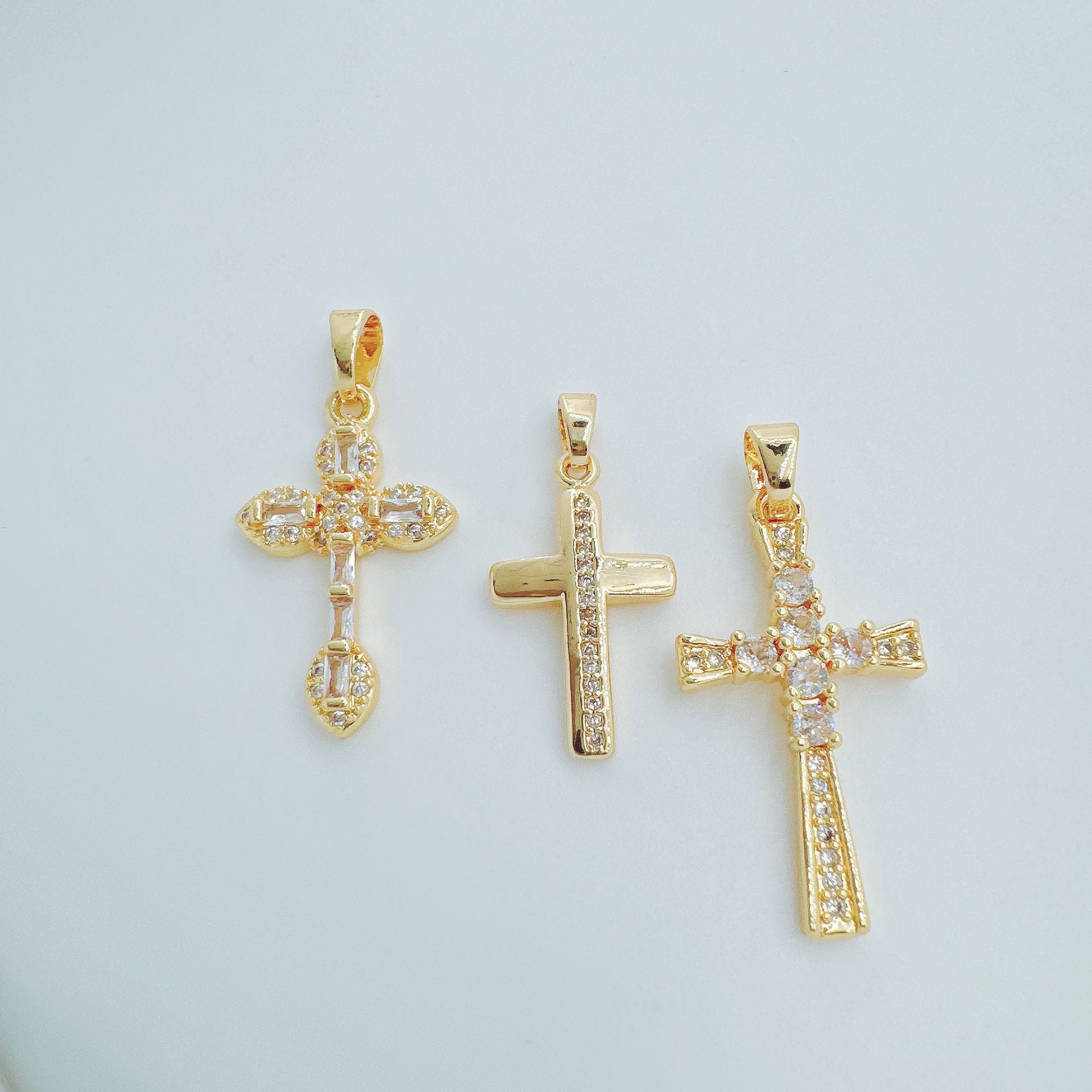 Wholesale French Vintage Cross Pendant Full Rhinestone Boutique Jewelry Gift