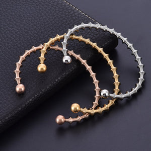 Wholesale spring design layered stainless steel open bracelet