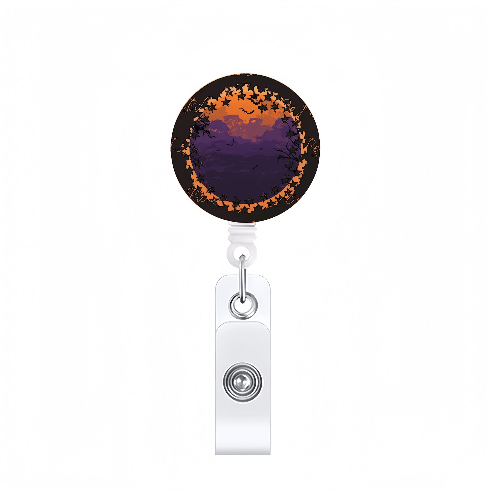 Wholesale Halloween Acrylic Retractable Clip Badge Keychain