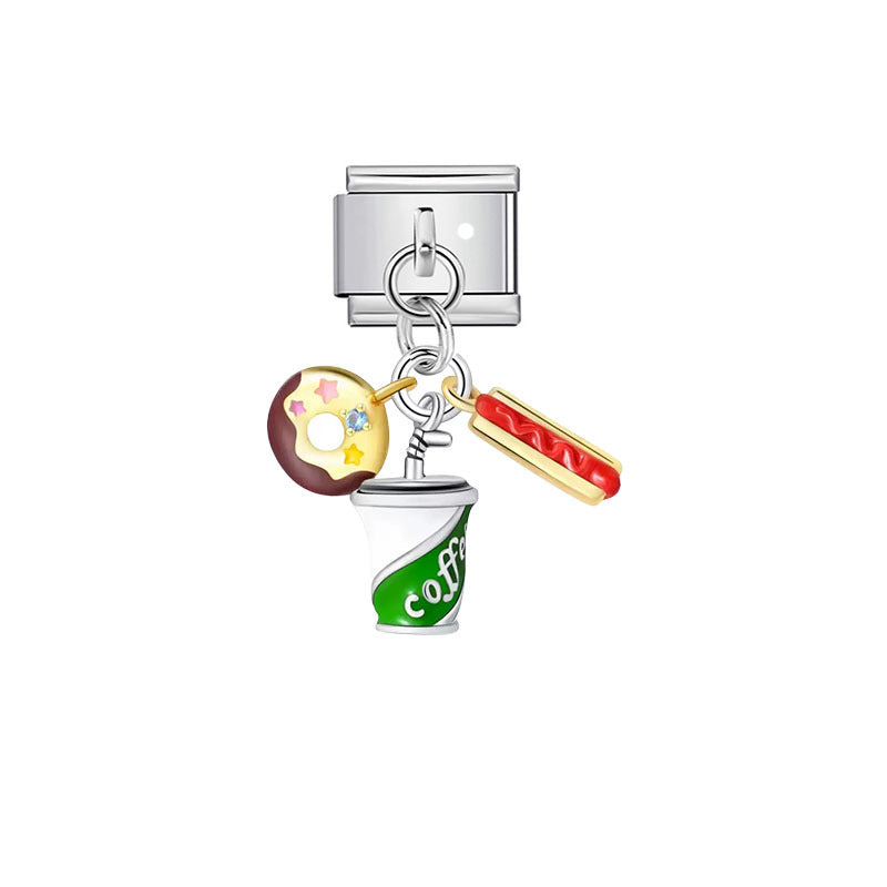 Wholesale Stainless Steel &  Enamel Music-Themed Modular Pendants – Italian DIY Bracelet &  Bead Jewelry ( Premium Resale Quality)