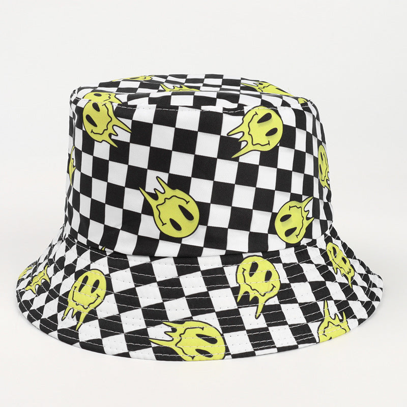 Wholesale Creative Printing Bucket Hat Skull Rose Double-sided Bucket Hat ACC-HT-LueLan010