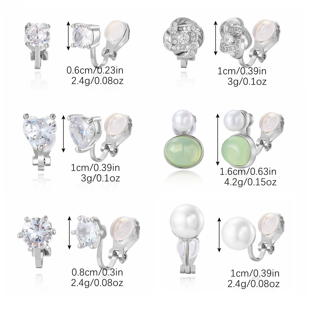 Wholesale Versatile Metallic Six-Pair Ear Clips Light Luxury High-End Women' s Non-Pierced Ear Clips Earrings