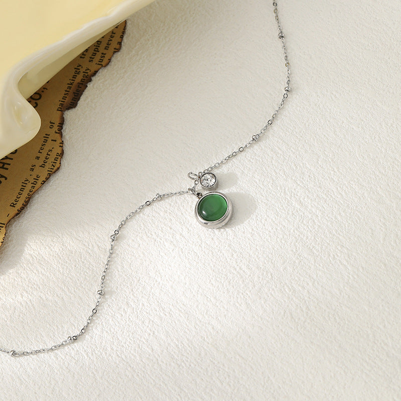 Wholesale Cat Eye Design Titanium Steel Necklace - Stylish Fashion Accessory for Everyday Wear