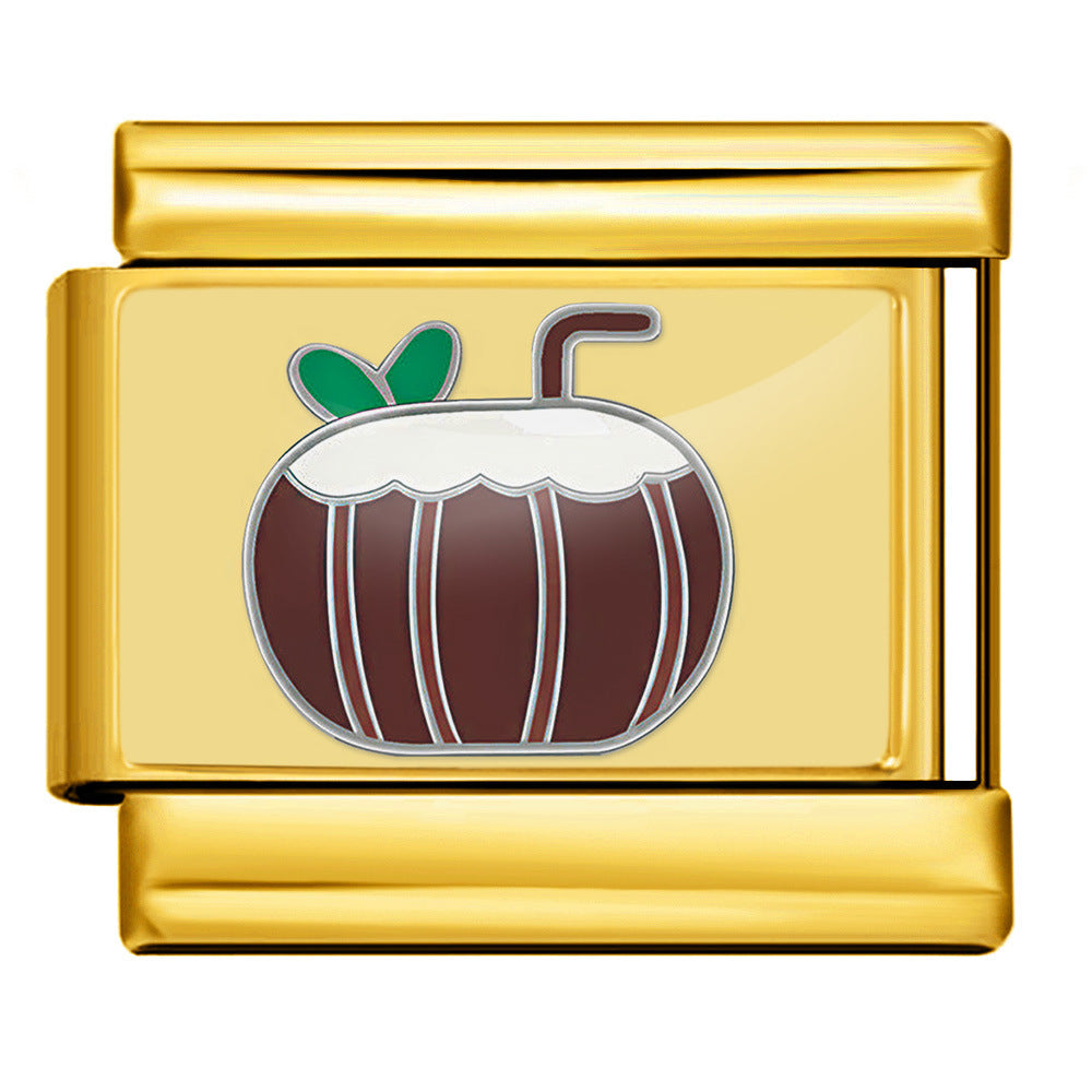 Wholesale  Italian Charm Bracelet 9mm DIY Fruit and Vegetable Series Creative Stainless Steel Composable Bracelet