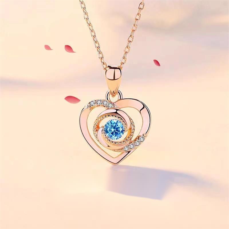 Wholesale s925 sterling silver Eternal Heart Love pendant necklace