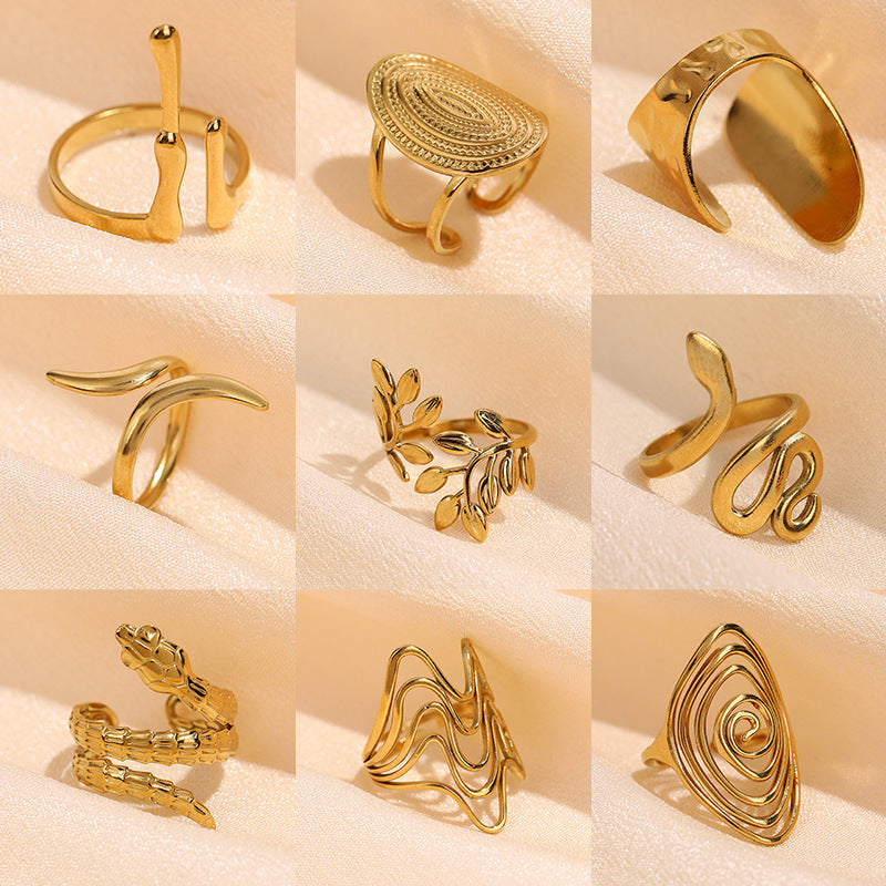 Wholesale Light Luxury Style Geometric Titanium Steel Ring - Fashion Jewelry Accessory for Gift or Boutique Resale