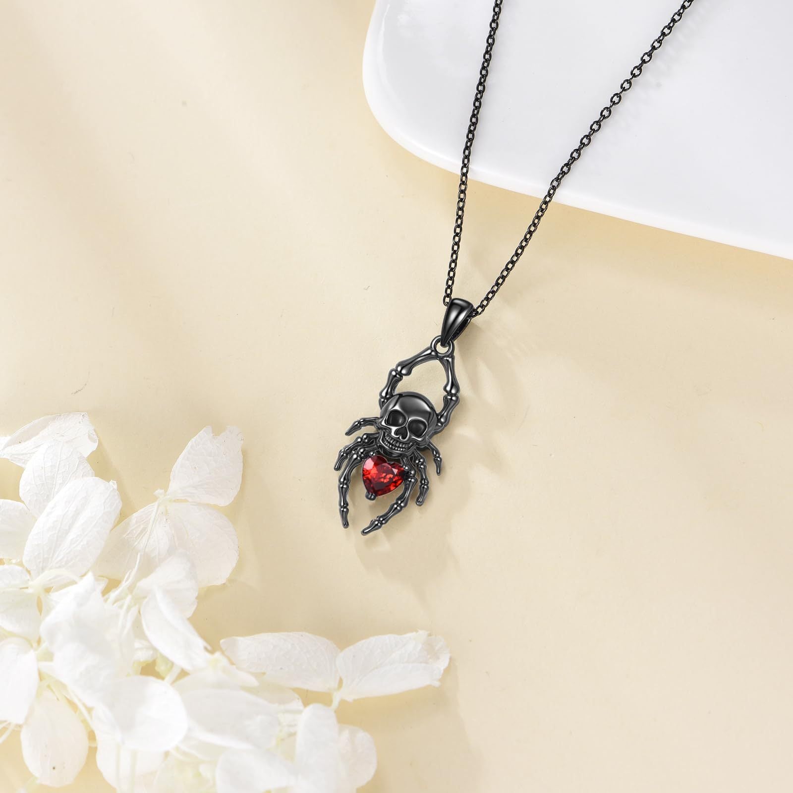 Wholesale Exaggerated Gothic Spider Skull Clavicle Chain Halloween  Necklace