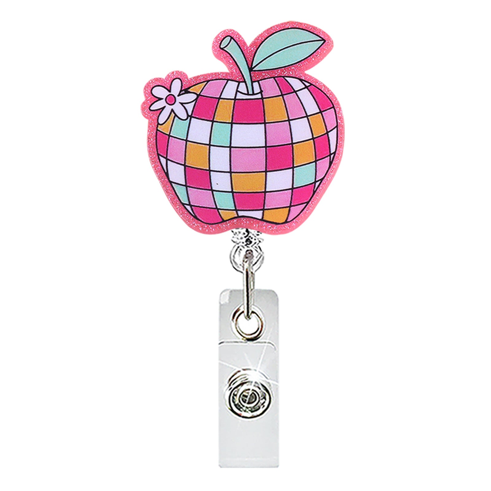 Wholesale Teacher-Themed Retractable Badge Holder,  Abs Plastic,  ID Card and Car Key Accessory