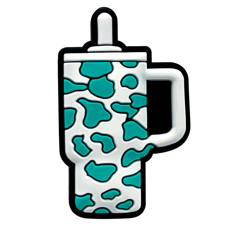 Wholesale 10pcs Focal Beads Cow Pattern Ice Cup Silicone DIY For Beaded Pen