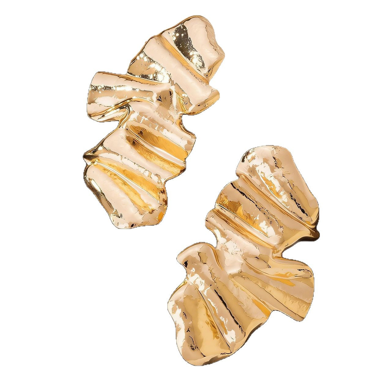 Wholesale Gold Electroplated Metal Irregular Geometric Earrings Trendy Party Gift Everyday Wear