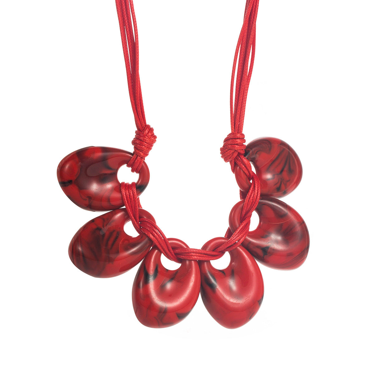 Wholesale  Stylish Exaggerated Retro Resin Smudged Pendant Necklace Niche Design Clavicle Chain