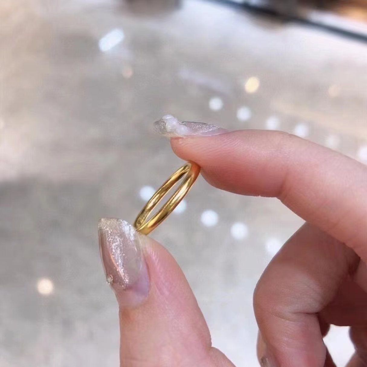 Wholesale  Titanium Steel Non-Fading 2mm Gold  Versatile Ring