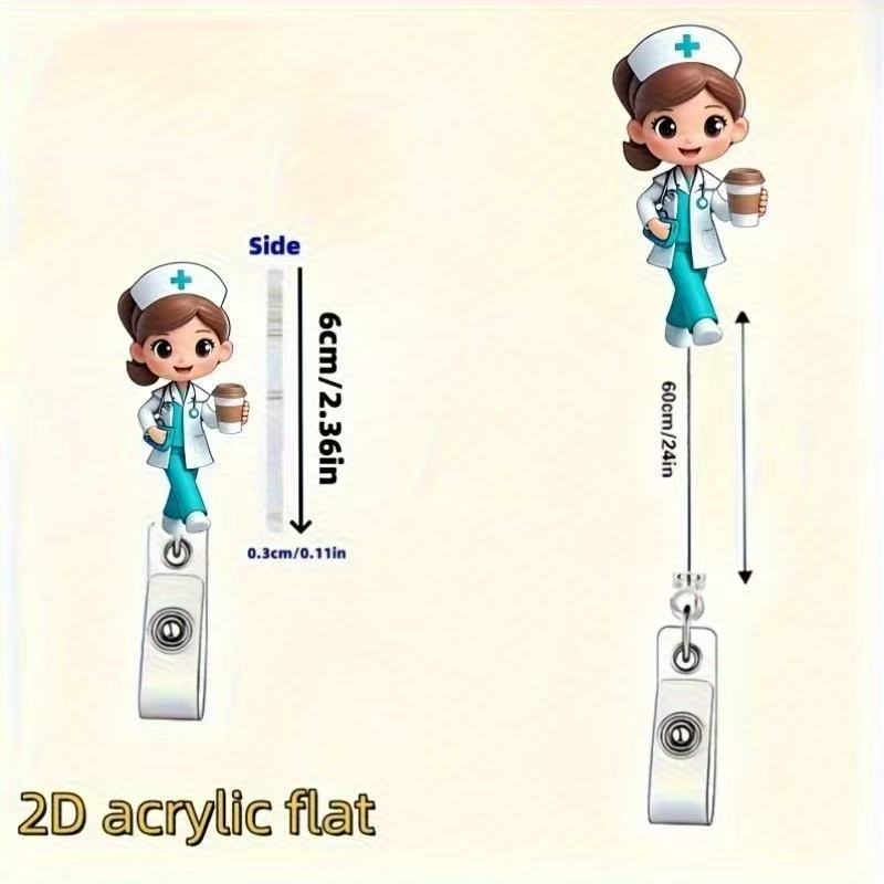 Wholesale Decorative Acrylic Badge Reel with  Heart Demon Design,  Retractable ID Holder for Resale