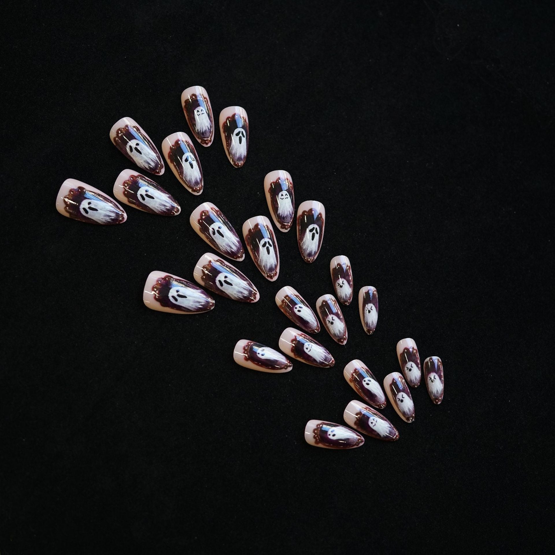 Wholesale 24 Pieces/ box  Magic Mirror Ghost Nails Kits Nail Stickers