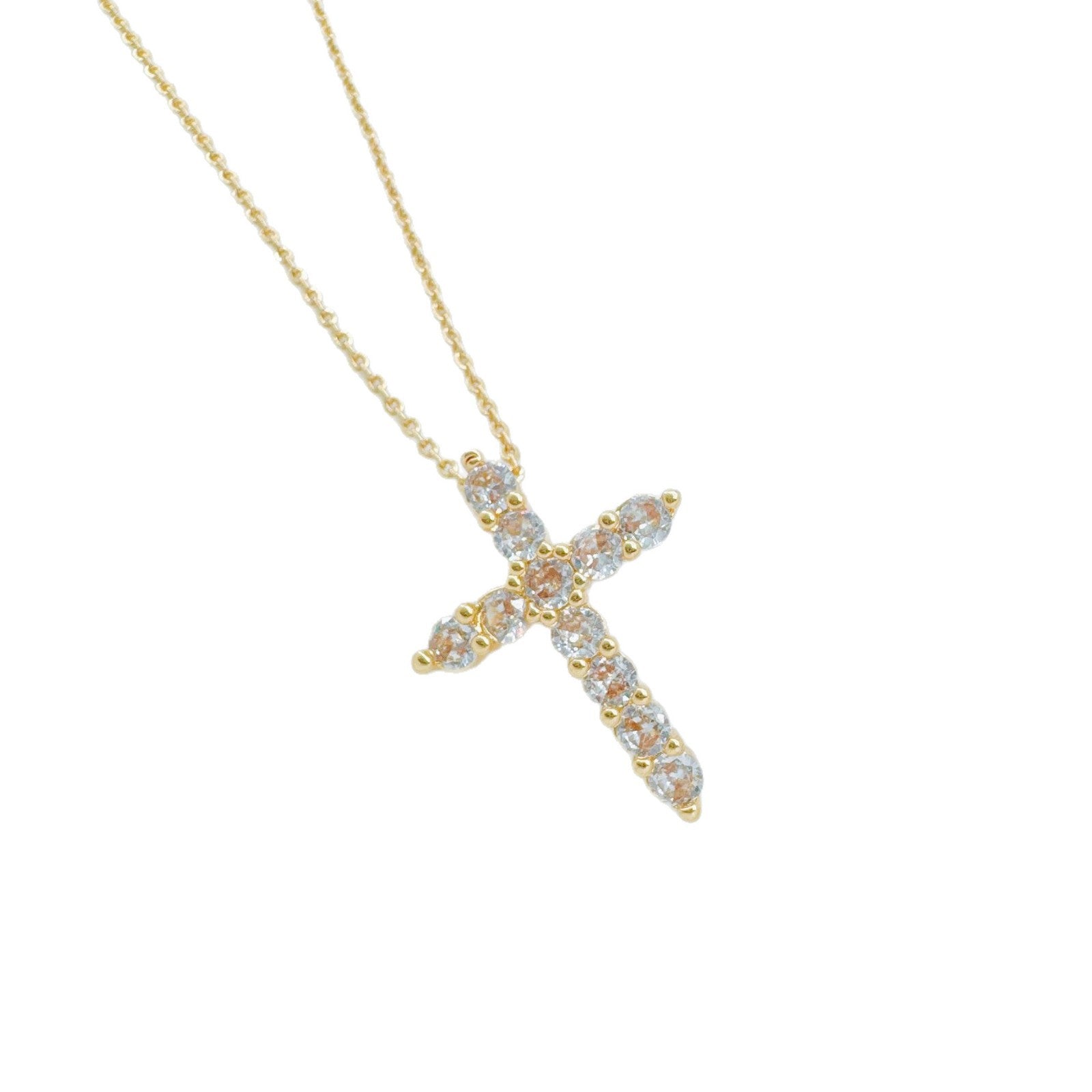 Wholesale =Micro-set Zircon Cross Pendant Necklace Copper Electroplated Fashion Accessory