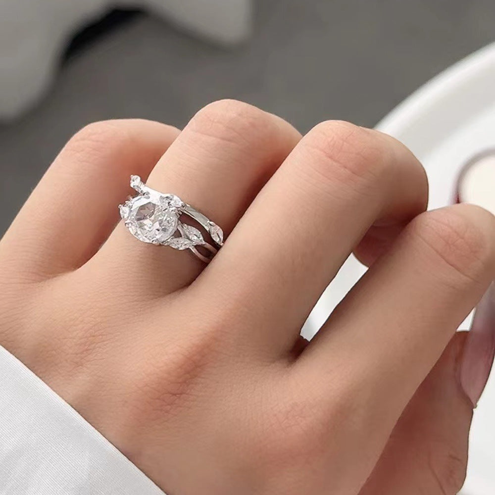 Wholesale S925 silver wave light luxury ring