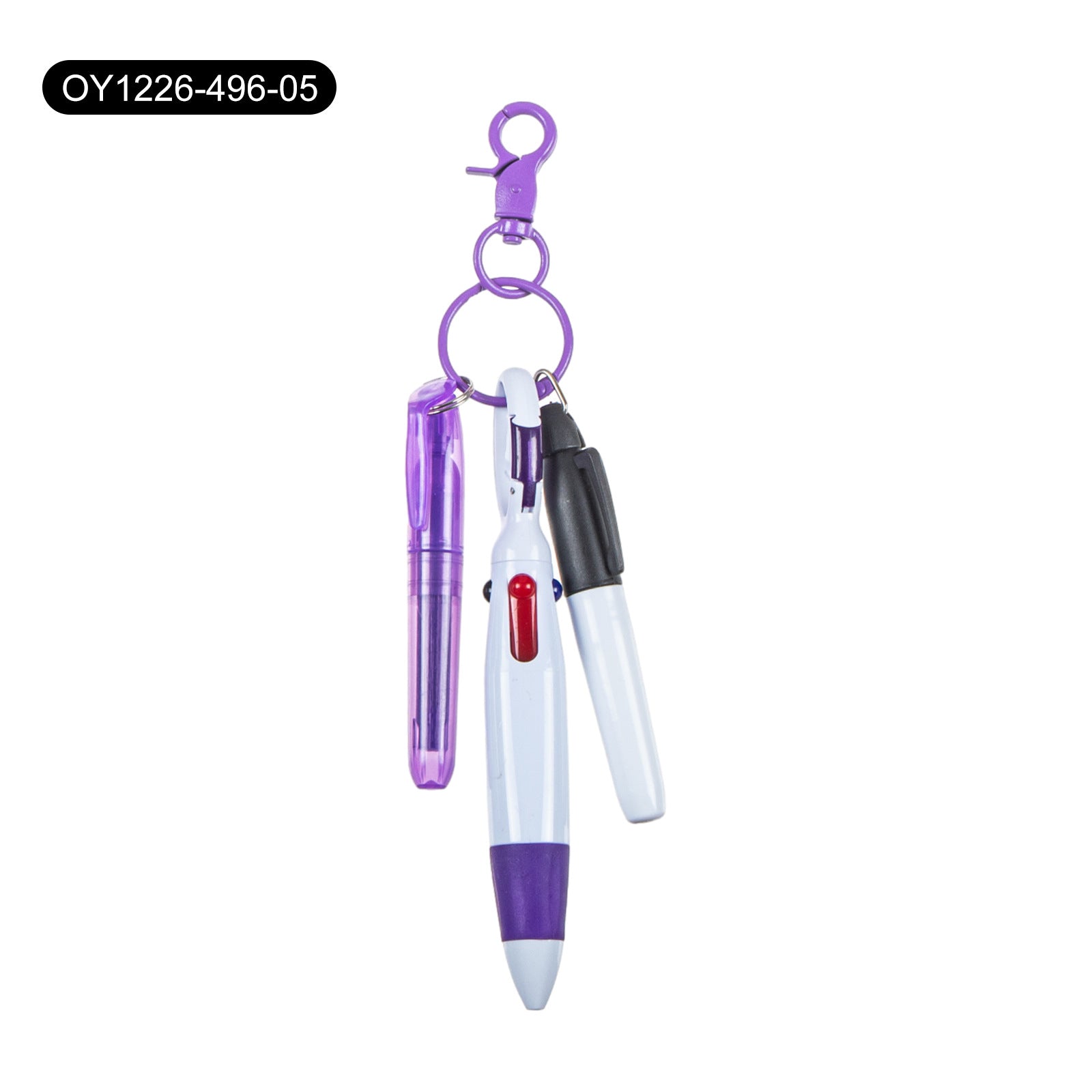 Wholesale Four Color Ballpoint Pen Mountaineering Clip Highlighter Set Keychains ACC-KC-DiGuo001