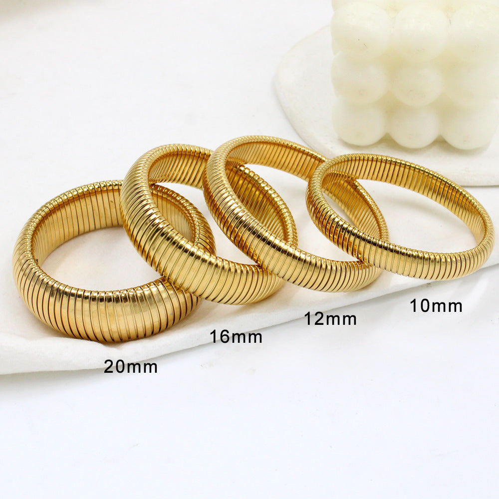 Wholesale Elastic Bracelet Stainless Steel Bracelets 18K Gold Plated Bracelet ACC-BT-Yueshi006