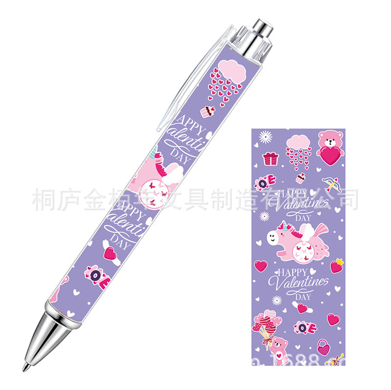 Wholesale Pink Bow Heart Roll Paper Ballpoint Pen